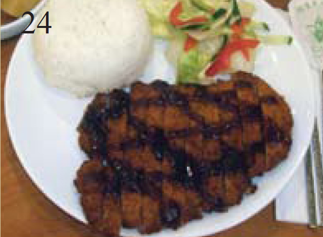 Fried pork tenderloin with sauce on top